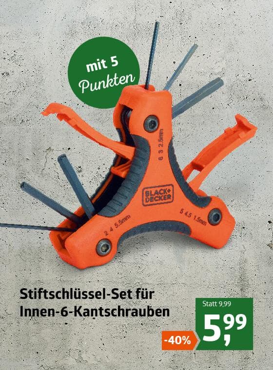 Stiftschlüssel-Set für innen 6 Kantschrauben